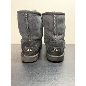 Ugg Classic II Weather Short Black Suede Boots Kids Sz 1